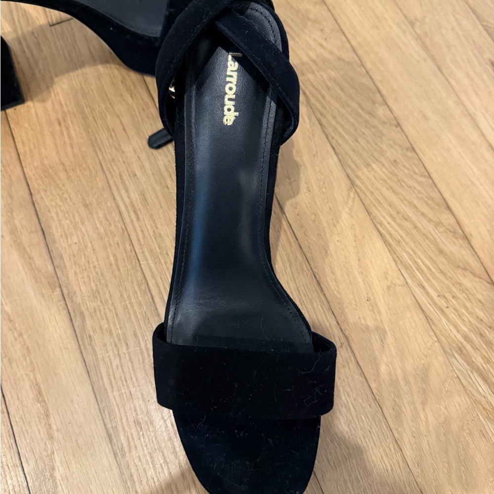 Larroude Black Heeled Sandals